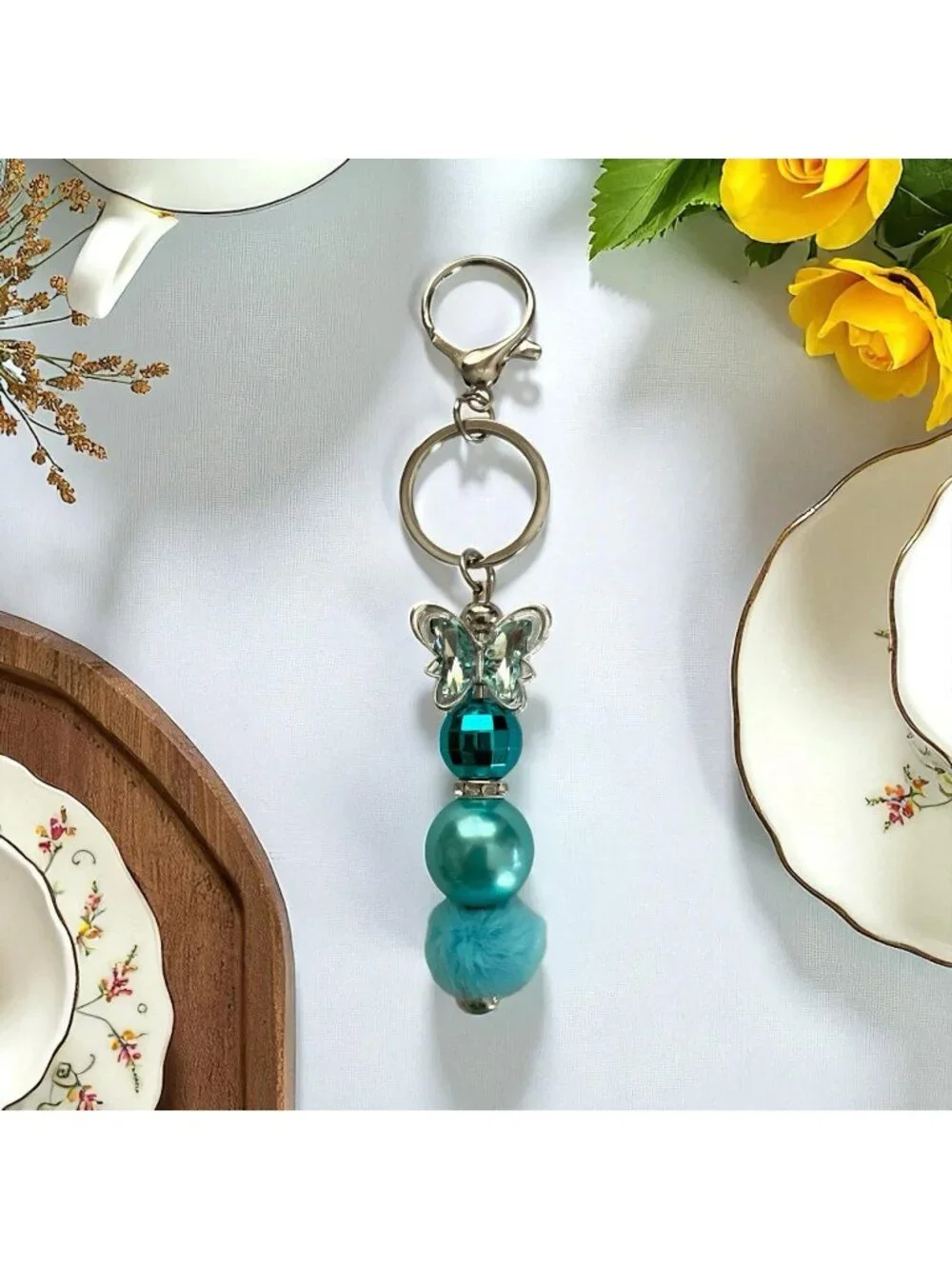 Handmade Keychain-Purse Clip-Butterfly Themed